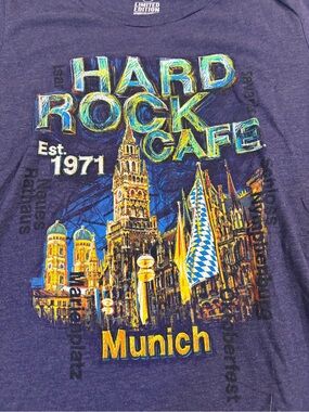 Hard Rock Cafe Purple Munich Skyline Graphic Tee